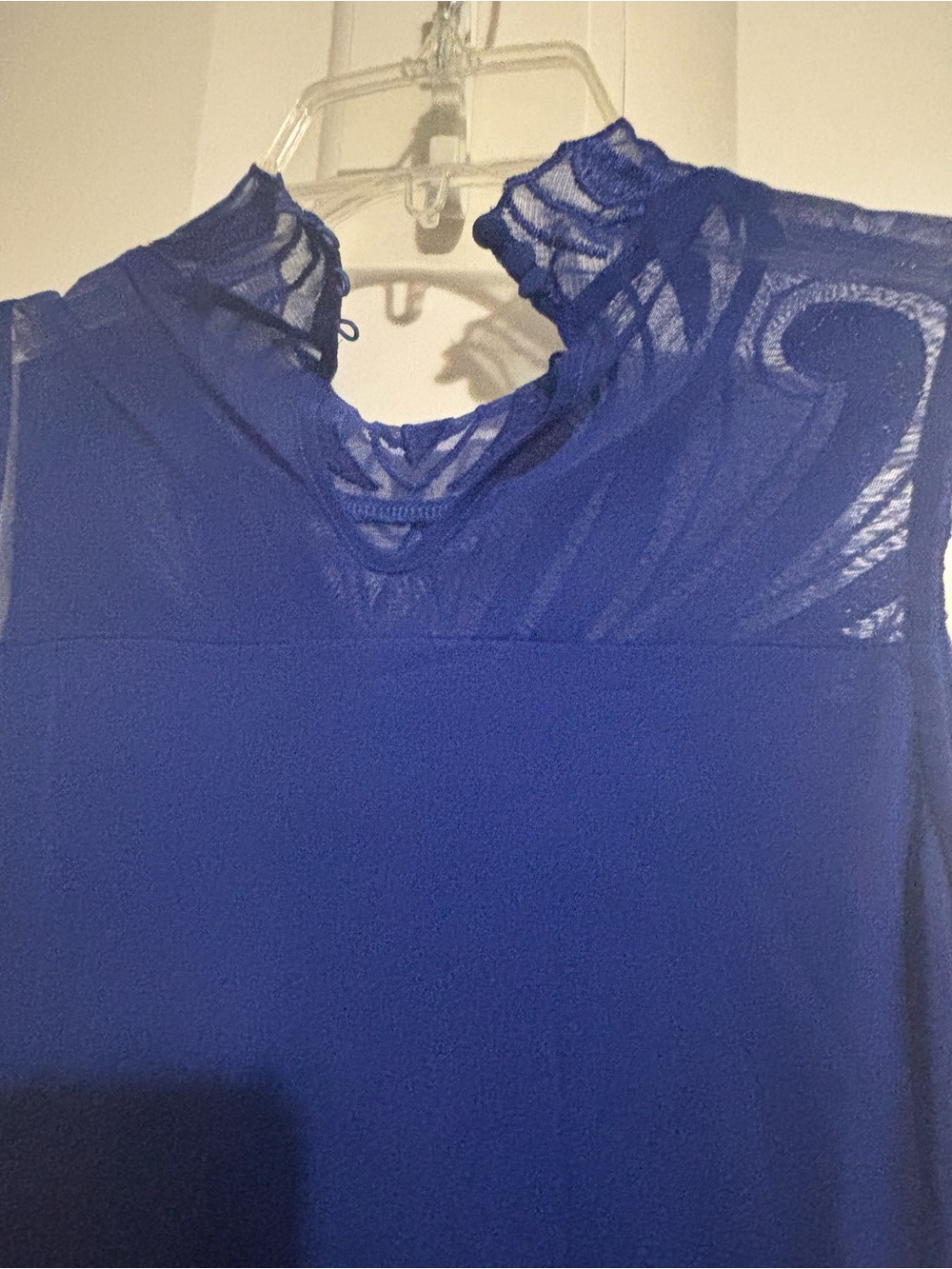INC International Concepts Royal Blue Sleeveless Embellished Mesh Top - Picture 9 of 11